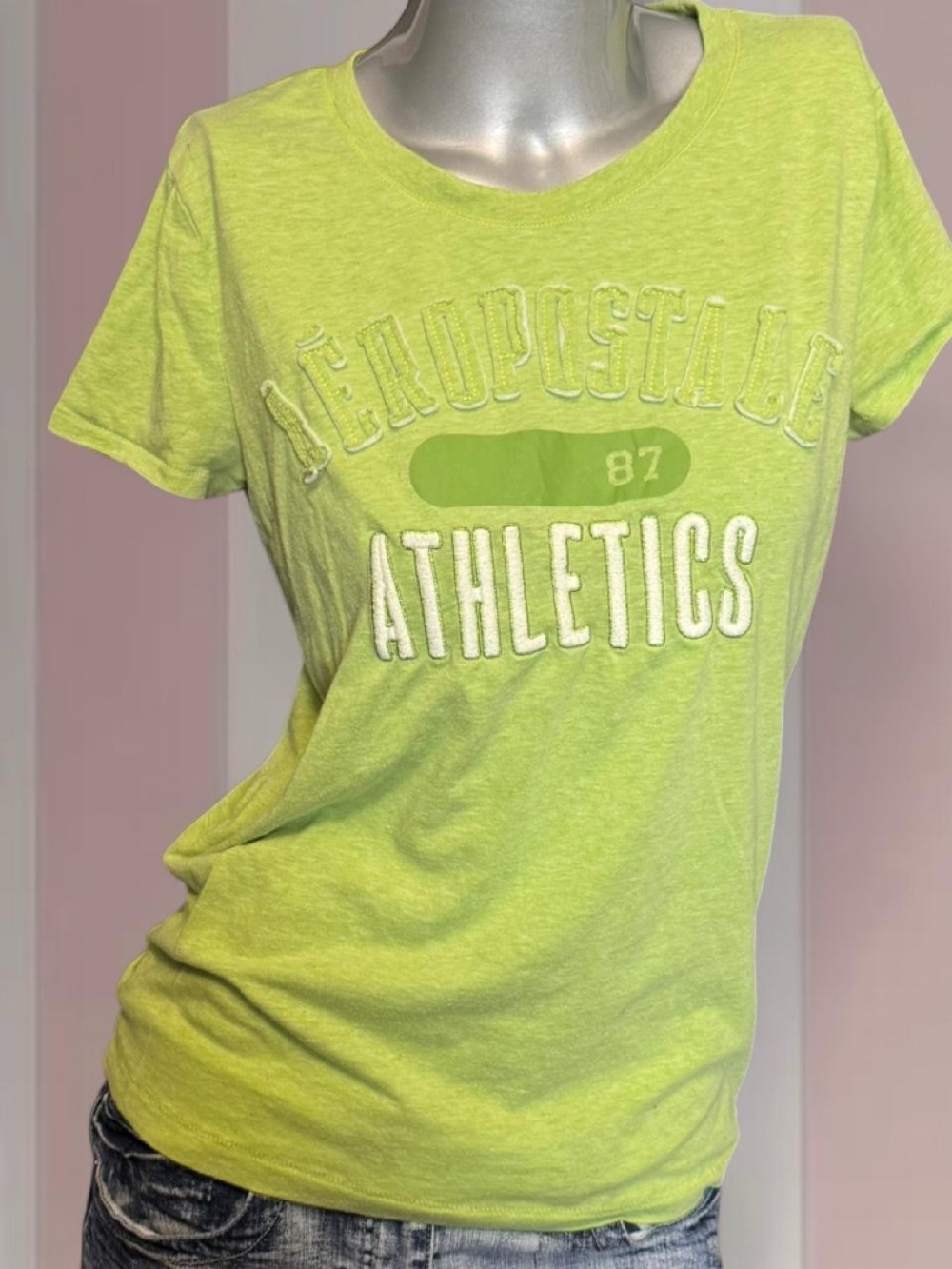 Aeropostale Lime Green Vintage Y2K Baby Tee